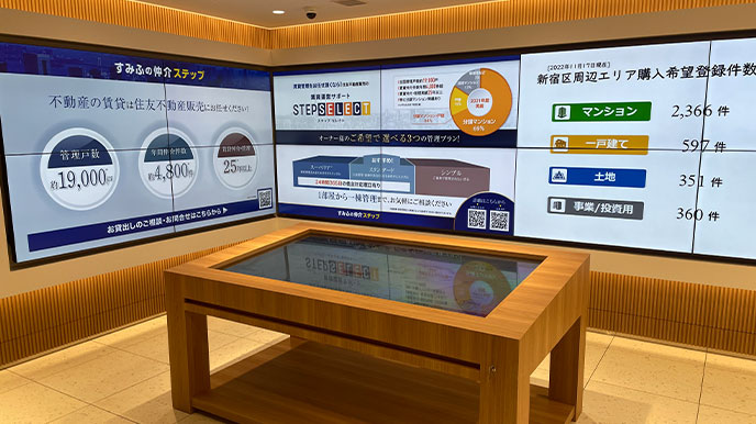 シティテラス新小岩の店頭パネル＆デジタルサイネージ
